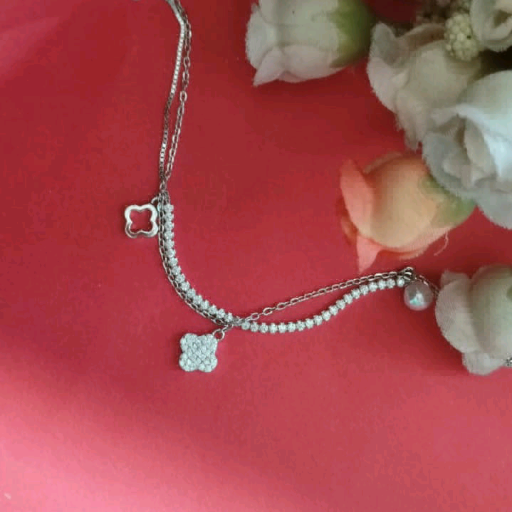 Two Layer Pearl Charm Anklets